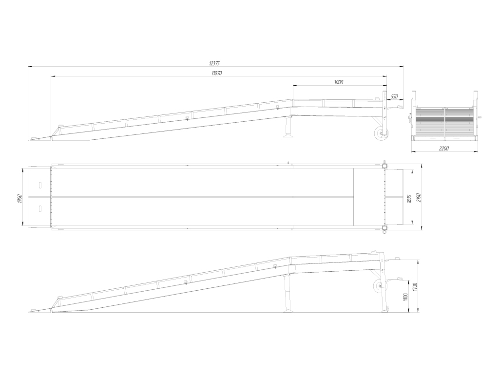 Рампа мобильная без опоры на кузов автомобиля.